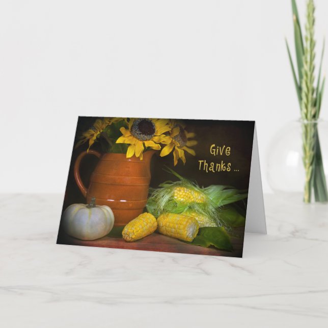 Tarjeta Festiva La cosecha de Acción de Gracias (Anverso)