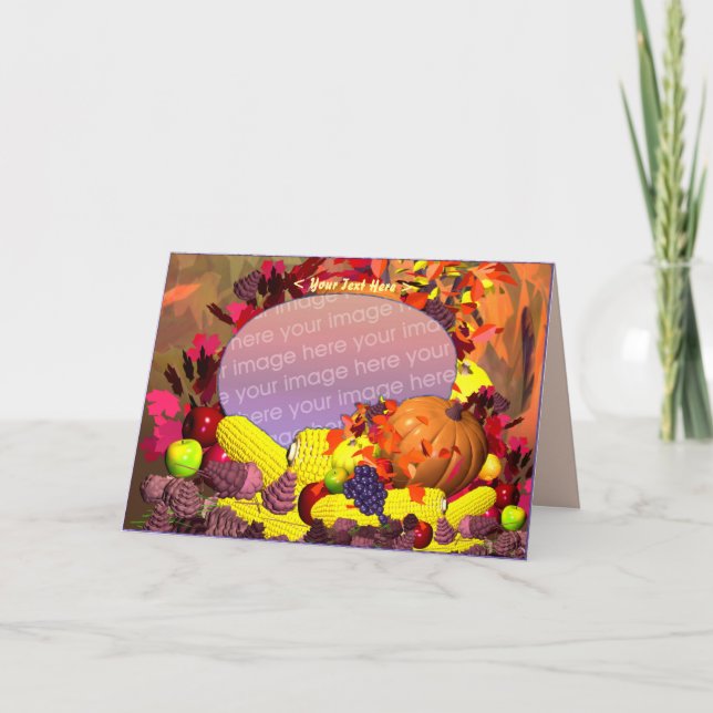 Tarjeta Festiva La cosecha de otoño del día de Acción de Gracias ( (Anverso)