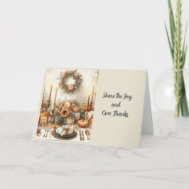 Tarjeta Festiva La cosecha de otoño feliz día de gracias