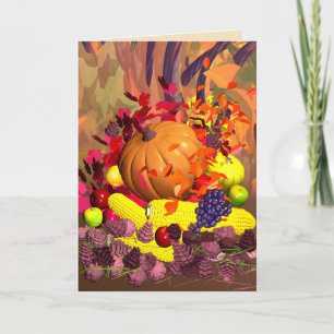 Tarjeta Festiva La cosecha del día de Acción de Gracias de otoño