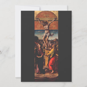 Tarjeta Festiva La Crucifixión según Carlo Crivelli Arte Sagrado