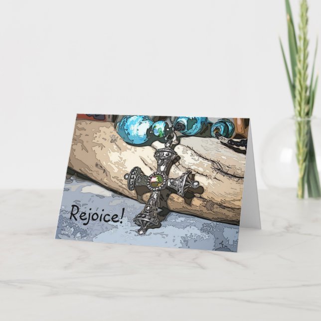 Tarjeta Festiva La cruz azul disfruta (Anverso)