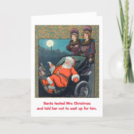 Tarjeta Festiva La curiosa vieja no espera Navidades