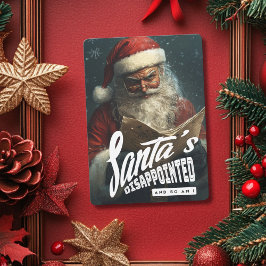 Tarjeta Festiva La decepción de Santa Claus y lo gracioso de la Sa