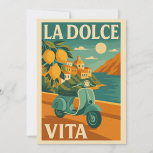 Tarjeta Festiva La Dolce Vita - Viaje retro por la costa italiana