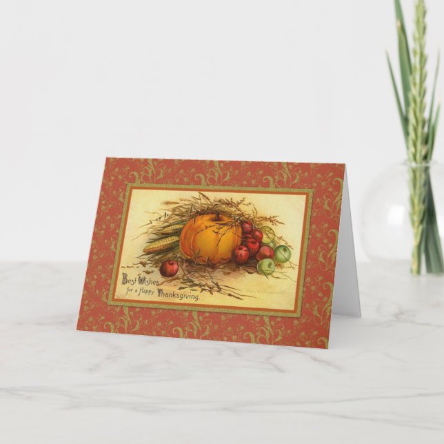 Tarjeta Festiva La elegancia de la caída del día de gracias (Anverso)