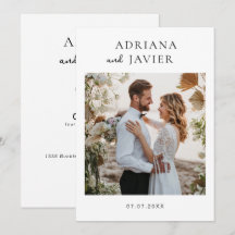 La elegante boda invita al Minimalista moderno