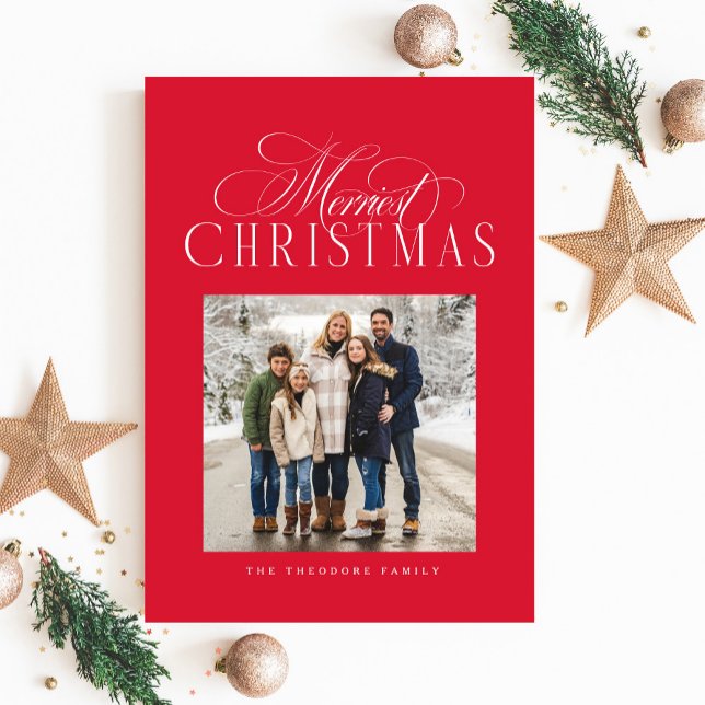 Tarjeta Festiva La elegante foto roja de los Navidades más gracios (Subido por el creador)