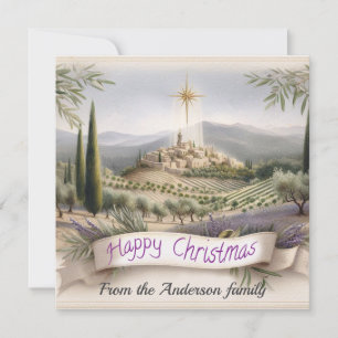 Tarjeta Festiva La encantadora acuarela de los Navidades de Proven