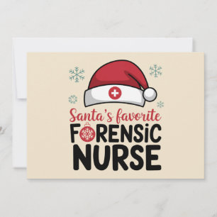 Tarjeta Festiva La enfermera forense favorita de Santa divertido N