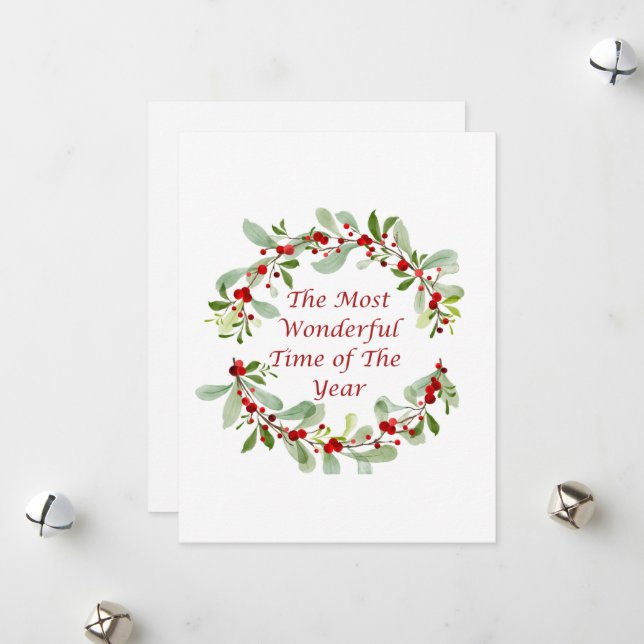 Tarjeta Festiva La época más maravillosa del año en un  (Anverso/Reverso In Situ)