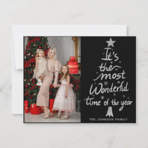 Tarjeta Festiva La época más maravillosa del año Foto elegante 