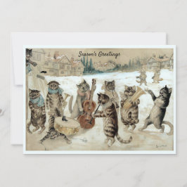 Tarjeta Festiva La era victoriana cargando gatos de Louis Wain