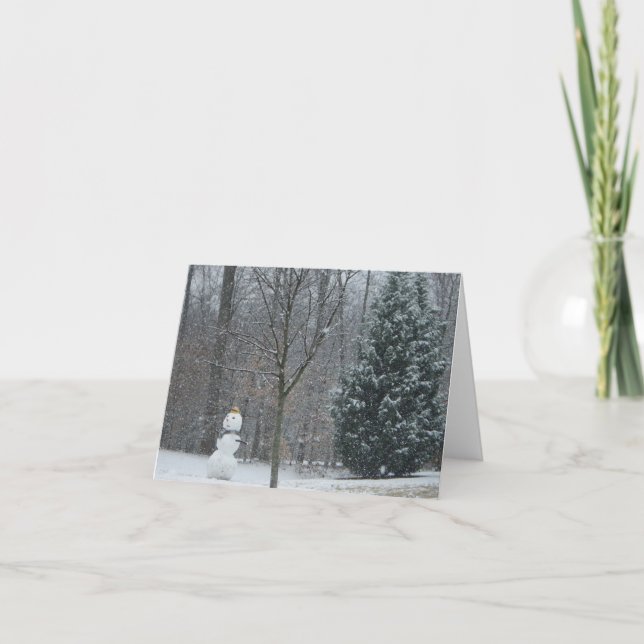 Tarjeta Festiva La escena de nieve en invierno de los nevados del  (Anverso)