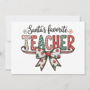 Tarjeta Festiva La Escuela del Profesor Favorito de Santa Lazo de