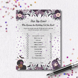 Tarjeta Festiva La espeluznante chica gótica de cumpleaños tiene a