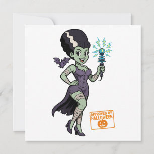 Tarjeta Festiva La esposa de Frankenstein caricatura