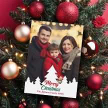 La familia de los árboles navideños modernos foto