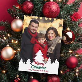 Tarjeta Festiva La familia de los árboles navideños modernos foto