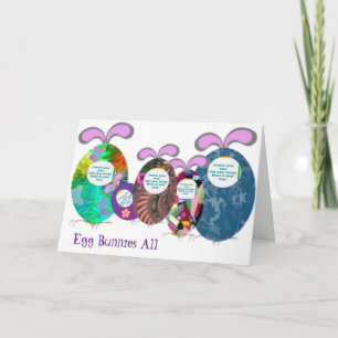 Tarjeta Festiva La familia de los conejitos del huevo añade su