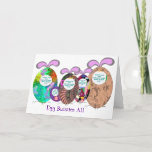 Tarjeta Festiva La familia de los conejitos del huevo añade su