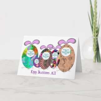 Tarjeta Festiva La familia de los conejitos del huevo añade su