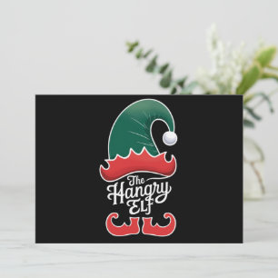 Tarjeta Festiva La familia del elfo hambriento grupo coincidente N