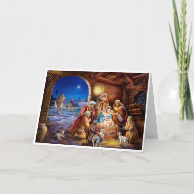 Tarjeta Festiva La familia santa (Anverso)