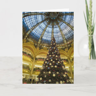 Tarjeta Festiva La Fayette en el navidad, París, Francia de
