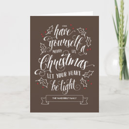 Tarjeta Festiva La fiesta de los Navidades de Hand Lettered Merry 