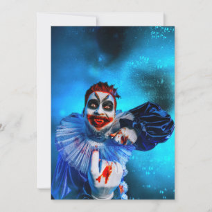 Tarjeta Festiva La figura siniestra de payaso de Halloween de Slip