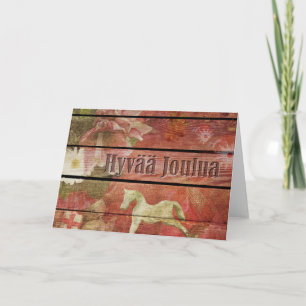 Tarjeta Festiva La finlandesa Hyvää Joulua sobre los Navidades de 