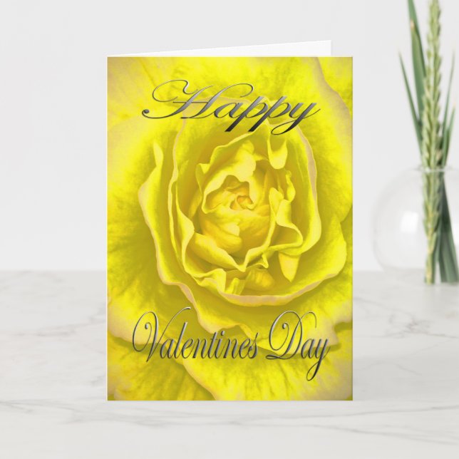 Tarjeta Festiva La flor de San Valentín en amarillo y rosa (Anverso)