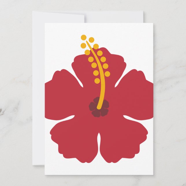 Tarjeta Festiva La flor roja hibiscus (Anverso)