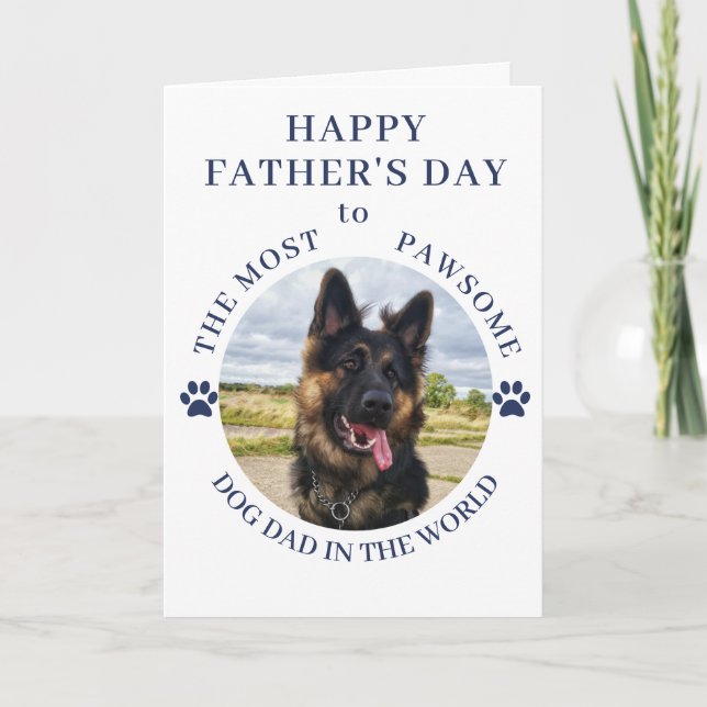 Tarjeta Festiva La foto de papá de perro más atractiva es blanca (Anverso)