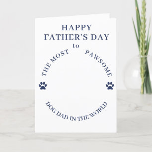 Tarjeta Festiva La foto de papá de perro más atractiva es blanca