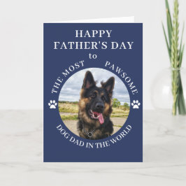 Tarjeta Festiva La foto del papá perro más genial azul