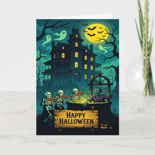 Tarjeta Festiva La fuente de deseos de zombi de la Mansión Embruja