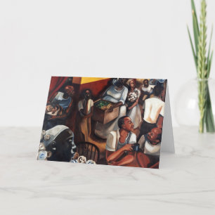 Tarjeta Festiva "La gallina de Guinea consiguió flojamente" la