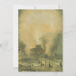 Tarjeta Festiva La Girandola en el Castel Sant'Angelo