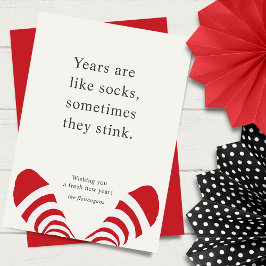 Tarjeta Festiva La gracia del Año Nuevo oscurece el rojo