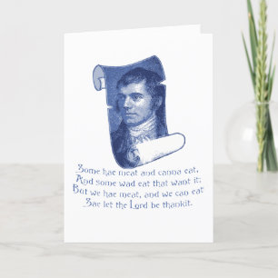 Tarjeta Festiva La Gracia Selkirk Oración de la Cena de Burns Nigh