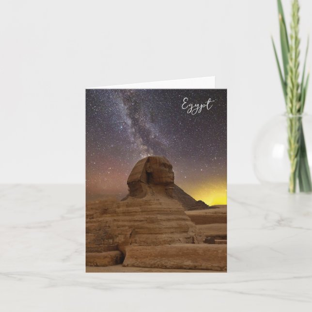 Tarjeta Festiva La Gran Esfinge De Giza (Anverso)