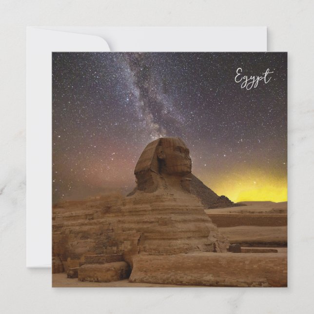 Tarjeta Festiva La Gran Esfinge De Giza (Anverso)