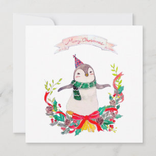 Tarjeta Festiva La guerra de los Navidades del pingüino