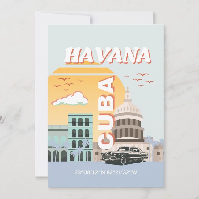 Tarjeta Festiva La Habana Cuba Viaje por arte (Anverso)