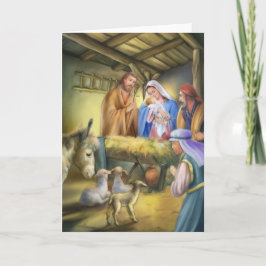 Tarjeta Festiva La historia de la natividad, el nacimiento de Jesú