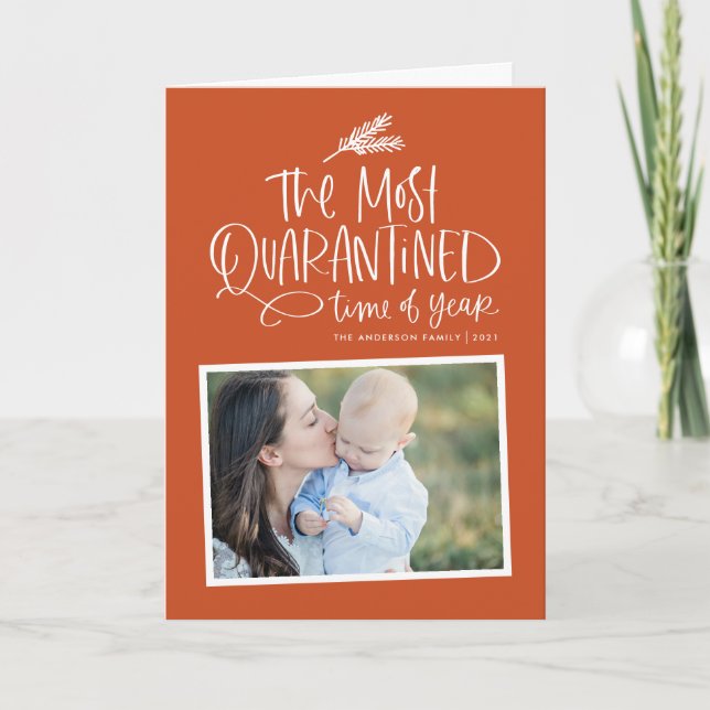 Tarjeta Festiva La hora de Naranja más en cuarentena del año (Anverso)