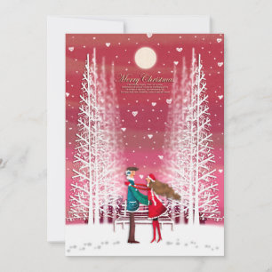 Tarjeta Festiva La imagen de los Navidades de la pareja feliz