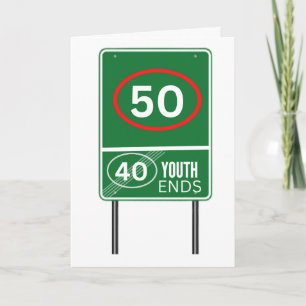 Tarjeta Festiva La juventud termina con 50 felices 50 años gracios